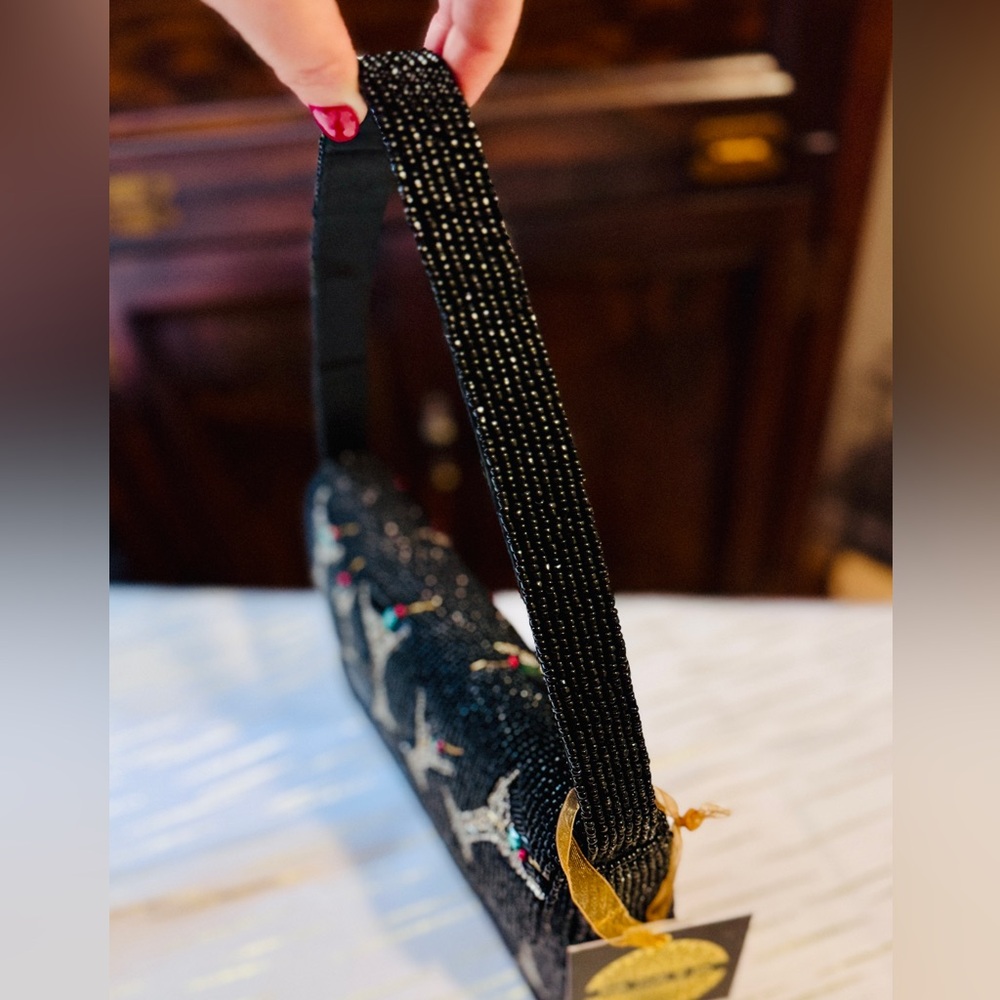 Viral Dirty Martini Olives Black Beaded Shoulder Bag - Picture 8 of 9